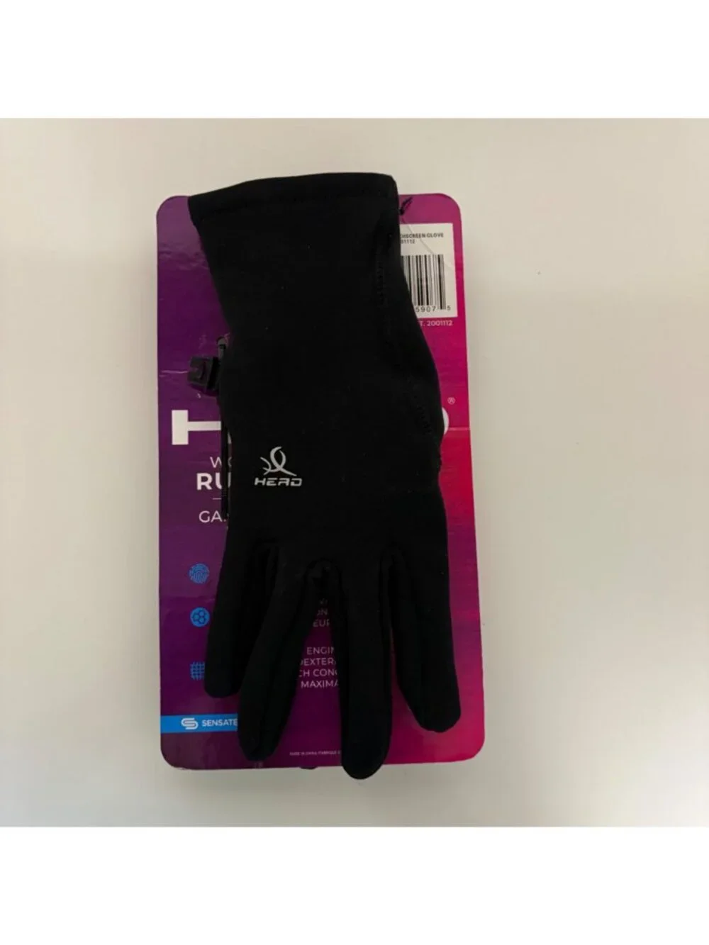 Head Womens Touchscreen Running Gloves Size Medium Black Warm NEW